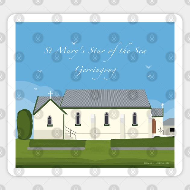 St Mary's Star of the Sea Church Gerringong Sticker by Donnahuntriss